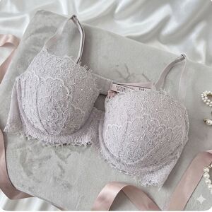 Victoria's Secret Dream Angels Push Up Bra 32DD NEW Lace Rhinestone